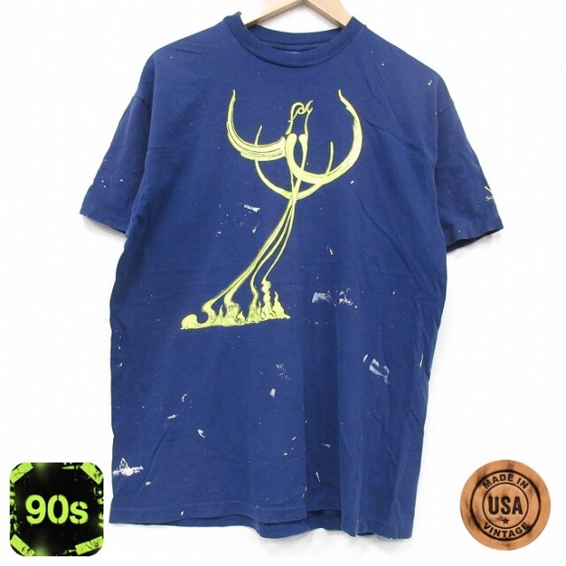 ヘインズ 90s 半袖Tシャツ 鳥 ネイビー L | 古着