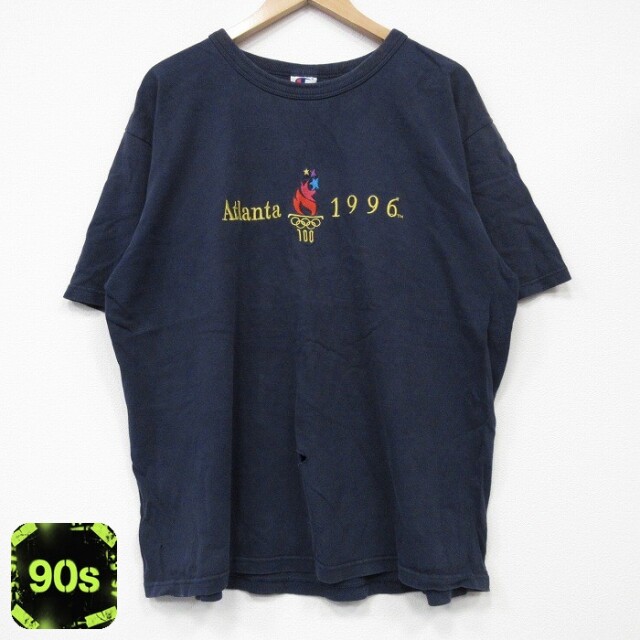 チャンピオン 90s 半袖Tシャツ アトランタオリンピック刺繍 ネイビー XL | 古着