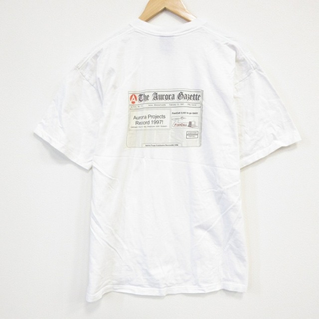XL★古着 半袖 ビンテージ Tシャツ メンズ 90年代 90s Aurora コットン クルーネック 白 ホワイト 【spe】 25sep04 中古