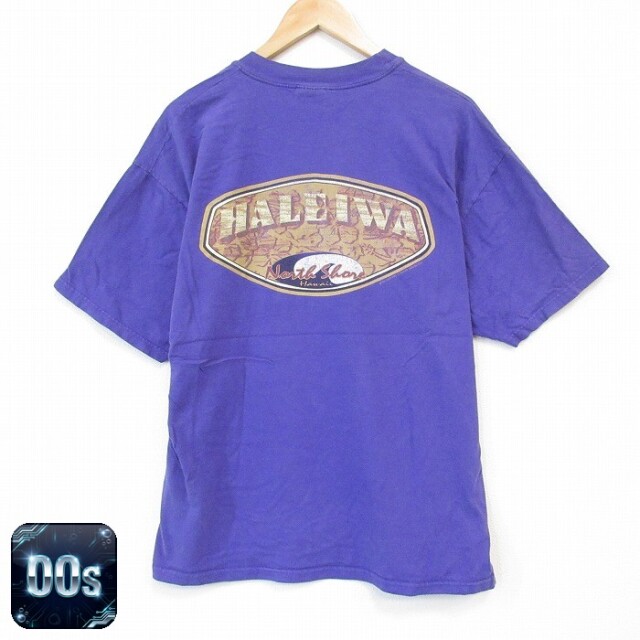 ヘインズ 00s 半袖Tシャツ HALEIWA パープル XL | 古着
