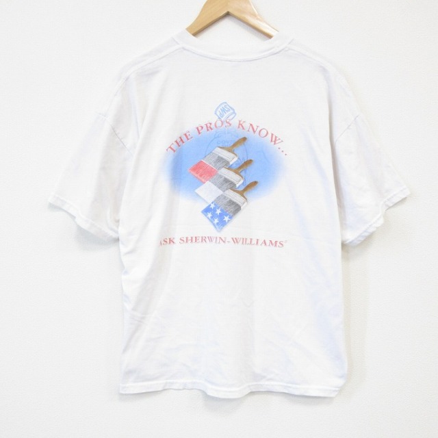 【20%OFF】XL★古着 ジャージーズ 半袖 ビンテージ Tシャツ メンズ 00年代 00s シャーウィンウィリアムズ 大きいサイズ クルーネック 白 ホワイト 25sep04 中古