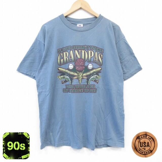90s 半袖Tシャツ アイスクリーム ネイビー XL | 古着