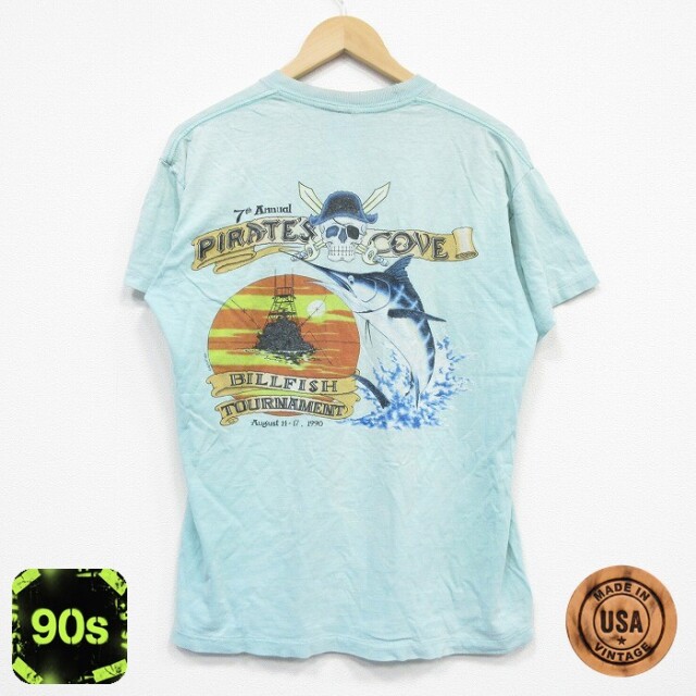 90s 半袖Tシャツ パイレーツカジキ グリーン L | 古着