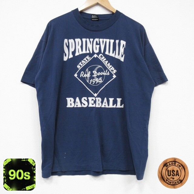 フルーツオブザルーム 90s 半袖Tシャツ ベースボール ネイビー XL | 古着