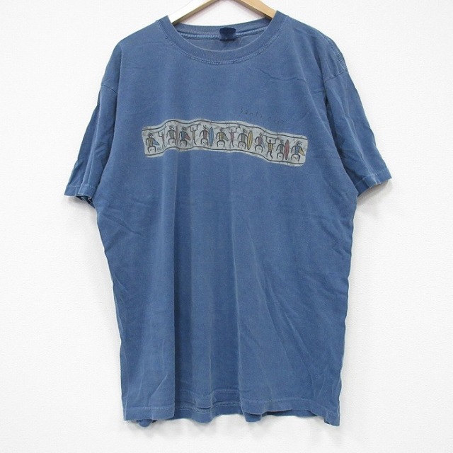 00s 半袖Tシャツ 民族 ネイビー XL | 古着