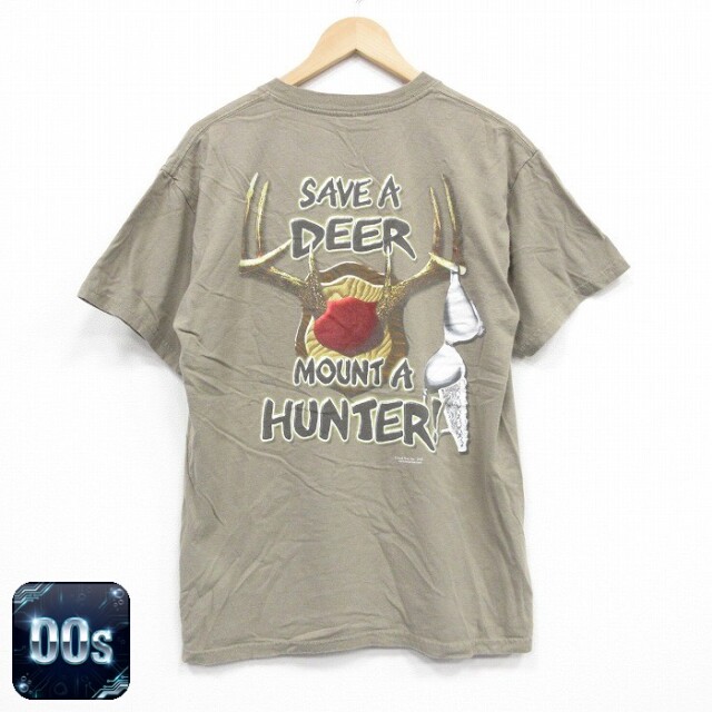 00s 半袖Tシャツ シカ カーキ XL | 古着