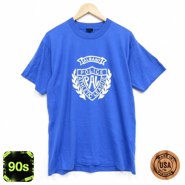 フルーツオブザルーム 90s 半袖Tシャツ ポリス ブルー L | 古着