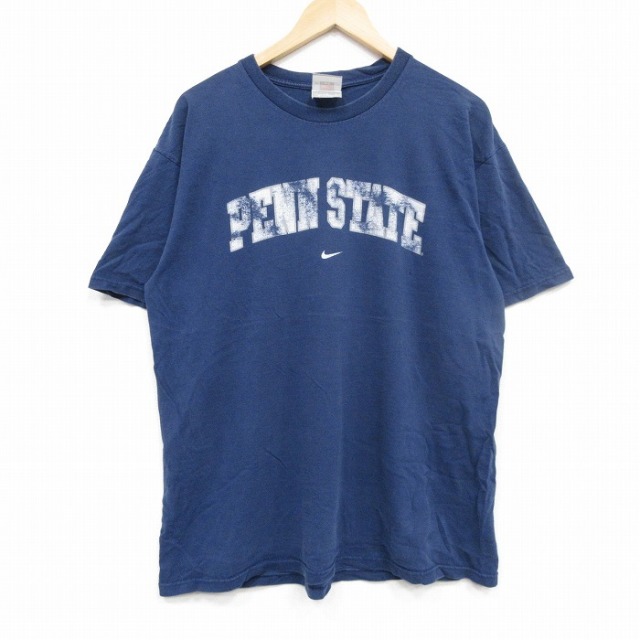 XL★古着 ナイキ NIKE 半袖 ビンテージ Tシャツ メンズ 00年代 00s PENN コットン クルーネック 紺 ネイビー 25sep10 中古