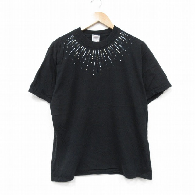 L★古着 半袖 ビンテージ Tシャツ メンズ 00年代 00s コットン クルーネック 黒 ブラック 25sep10 中古
