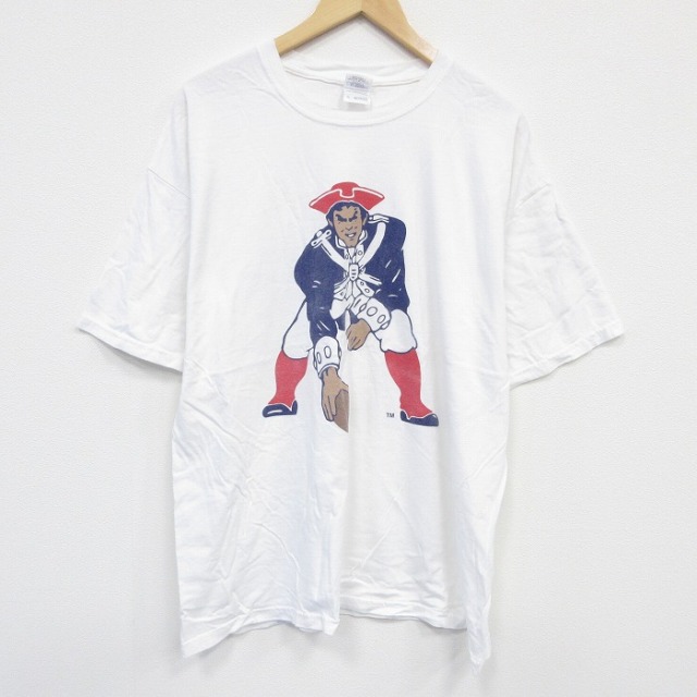 【20%OFF】XL★古着 半袖 ビンテージ Tシャツ メンズ 00年代 00s アメフト 大きいサイズ コットン クルーネック 白 ホワイト 25sep11 中古
