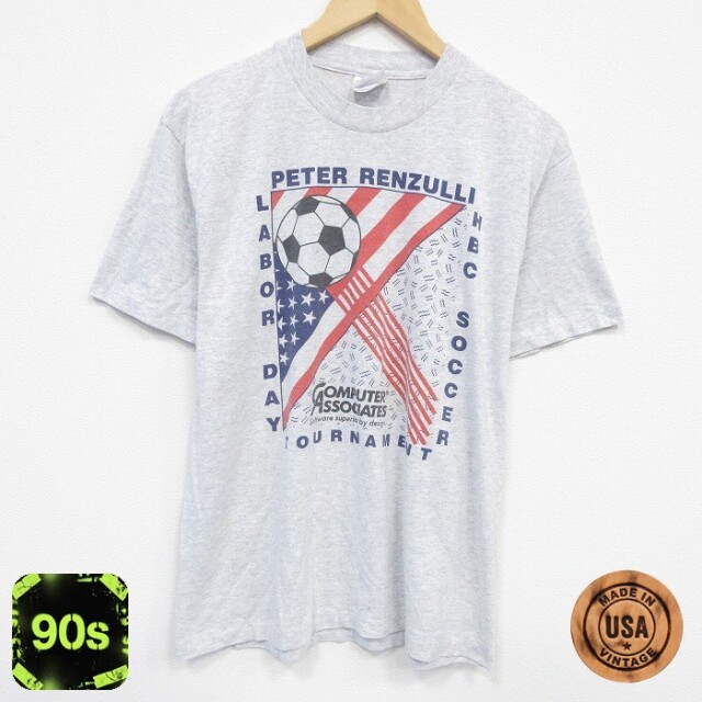 ヘインズ 90s 半袖Tシャツ サッカー グレー L | 古着