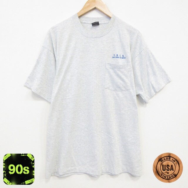 フルーツオブザルーム 90s 半袖Tシャツ 胸ポケット グレー XL | 古着