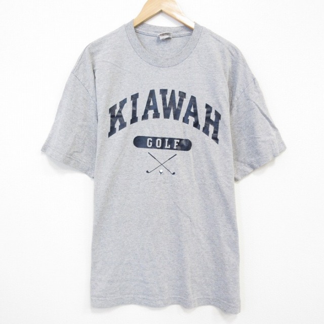 【20%OFF】XL★古着 半袖 ビンテージ Tシャツ メンズ 00年代 00s KIAWAH クルーネック グレー 霜降り 25sep11 中古