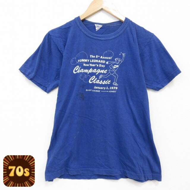 【50%OFF】70s 半袖Tシャツ ランナー ブルー M | 古着