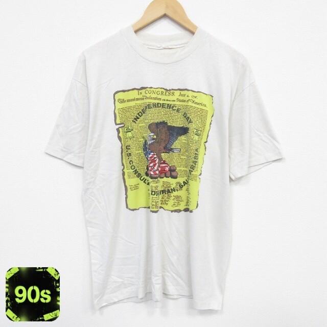 90s 半袖Tシャツ 独立記念日 ベージュ XL | 古着