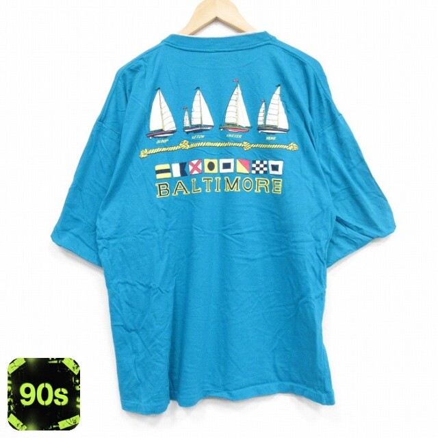 【50%OFF】90s 半袖Tシャツ ヨート グリーン XL | 古着