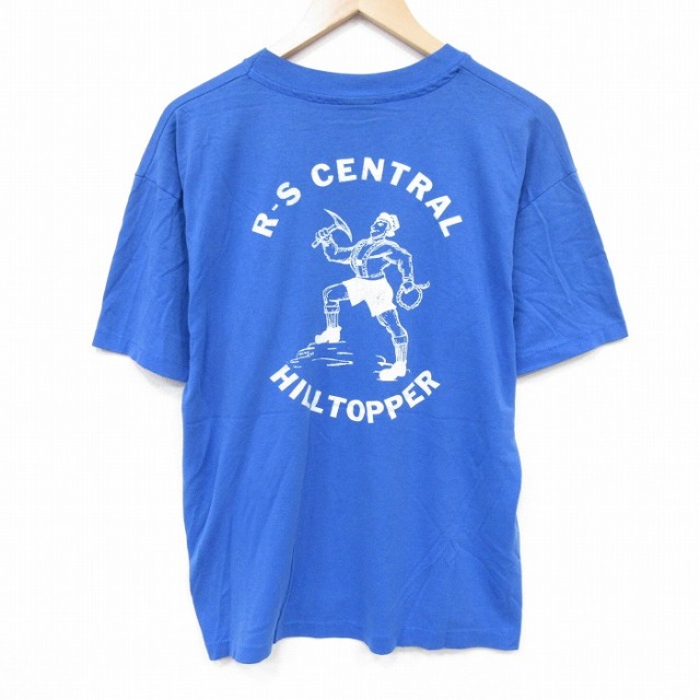 【20%OFF】XL★古着 半袖 ビンテージ Tシャツ メンズ 90年代 90s HILLTOPPER クルーネック 青 ブルー 25sep12 中古