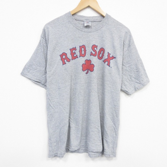 【20%OFF】XL★古着 ジャージーズ 半袖 ビンテージ Tシャツ メンズ 00年代 00s レッドソックス クルーネック グレー 霜降り 25sep13 中古