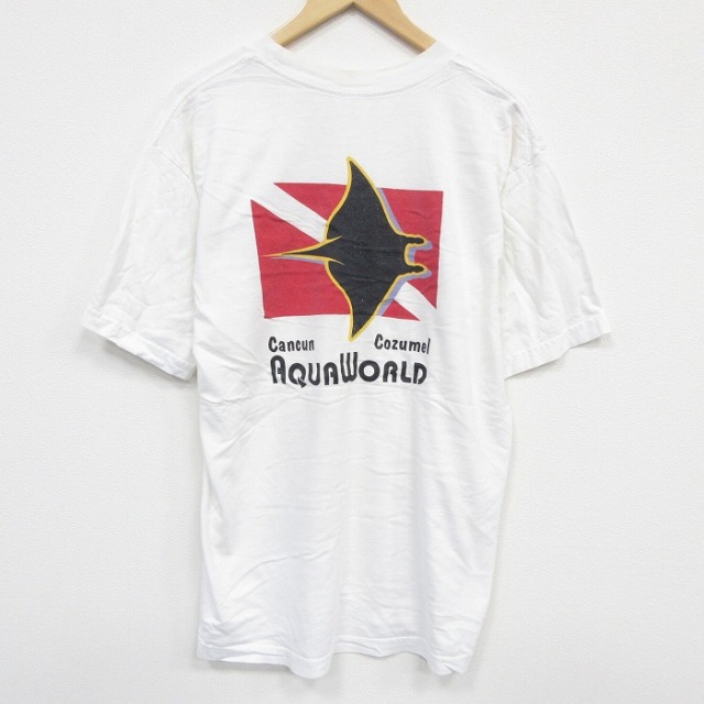 【20%OFF】XL★古着 半袖 ビンテージ Tシャツ メンズ 00年代 00s エイ クルーネック 白 ホワイト 25sep13 中古