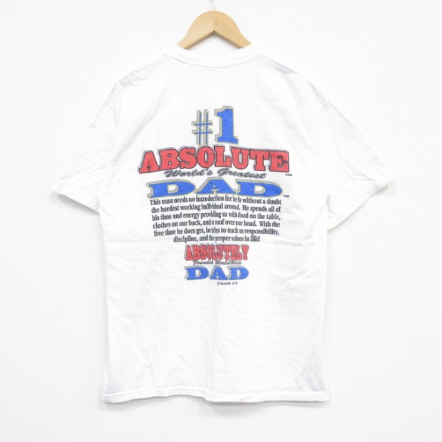 【20%OFF】L★古着 半袖 ビンテージ Tシャツ メンズ 00年代 00s メッセージ コットン クルーネック 白 ホワイト 25sep13 中古