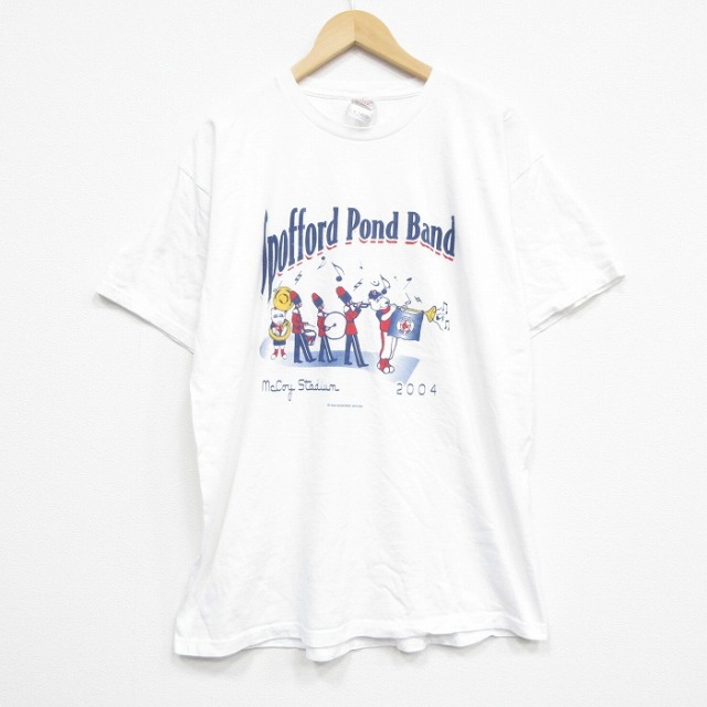 【20%OFF】XL★古着 フルーツオブザルーム 半袖 ビンテージ Tシャツ メンズ 00年代 00s マーチングバンド コットン クルーネック 白 ホワイト 25sep13 中古