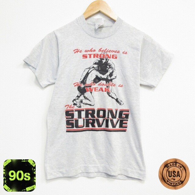 フルーツオブザルーム 90s 半袖Tシャツ レスリング グレー S | 古着