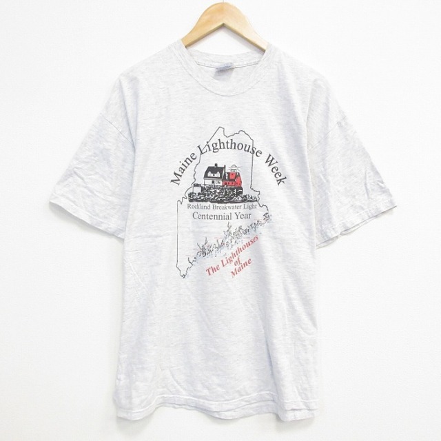 ヘインズ 00s 半袖Tシャツ ライトハウス グレー XL | 古着