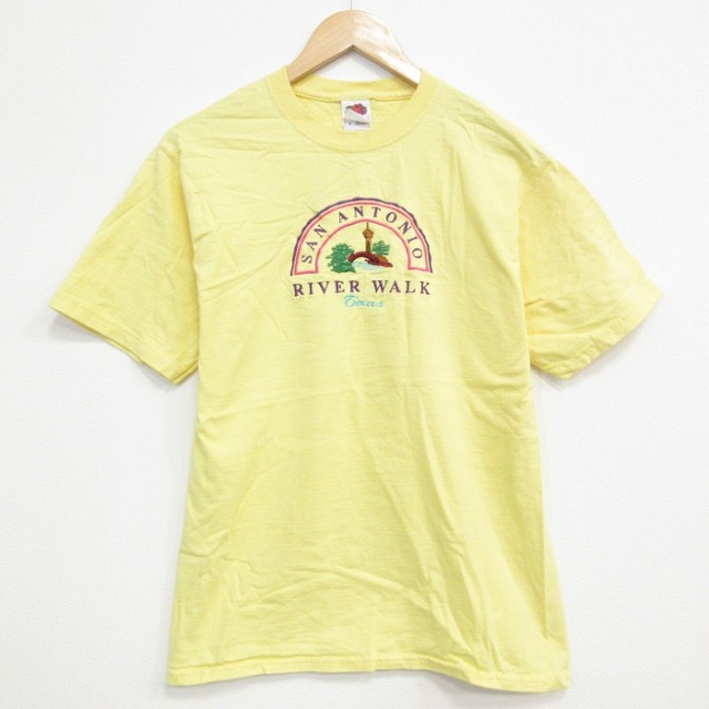 フルーツオブザルーム 00s 半袖Tシャツ サンアントニオ刺繍 イエロー M | 古着