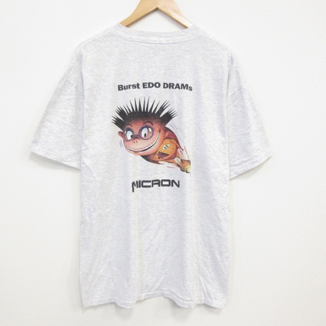 XL★古着 オニータ 半袖 ビンテージ Tシャツ メンズ 90年代 90s MICRON 大きいサイズ コットン クルーネック 薄グレー 霜降り 【spe】 25sep16 中古