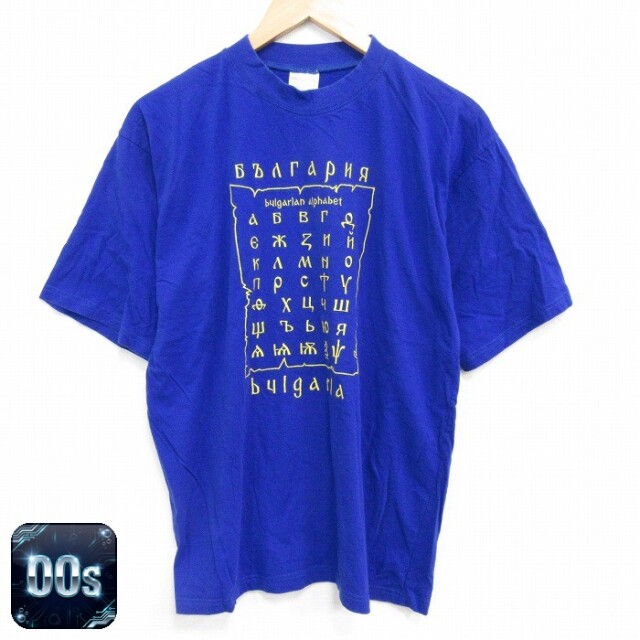 00s 半袖Tシャツ ギリシャ文字 ブルー L | 古着