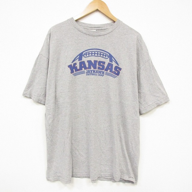 【50%OFF】アディダス 00s 半袖Tシャツ カンザスジェイホークス グレー XL | 古着