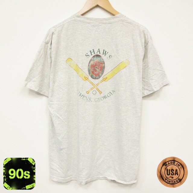 90s 半袖Tシャツ SHAWS 霜降り グレー XL | 古着
