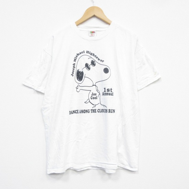 XL★古着 フルーツオブザルーム 半袖 ビンテージ Tシャツ メンズ 00年代 00s スヌーピー SNOOPY 大きいサイズ コットン クルーネック 白 ホワイト 【spe】 25sep17 中古