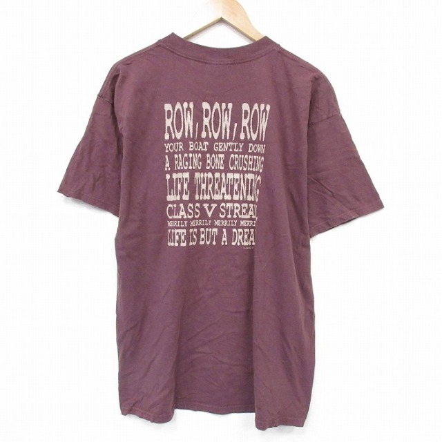 TULTEX 90s 半袖Tシャツ ラフティング バーガンディ XL | 古着