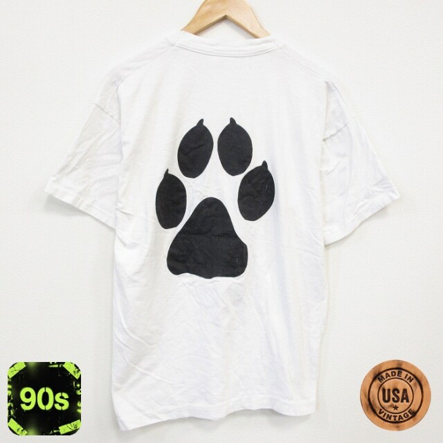 フルーツオブザルーム 90s 半袖Tシャツ 足跡 ホワイト XL | 古着