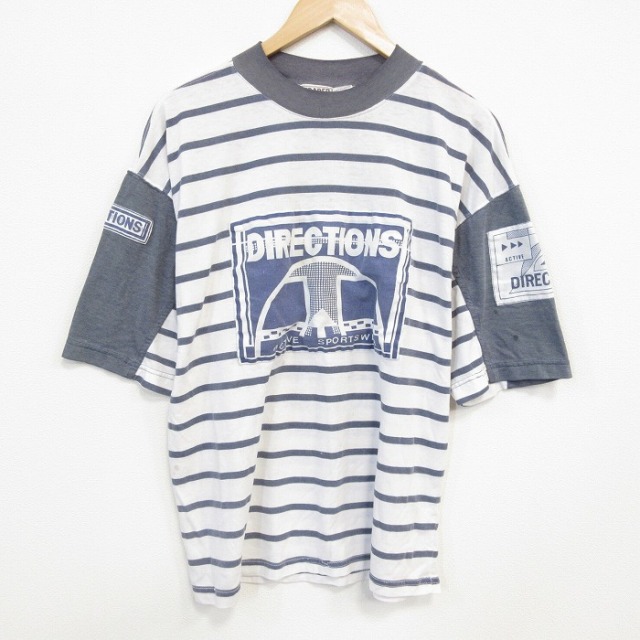 00s 半袖Tシャツ ホワイトボーダー XL | 古着
