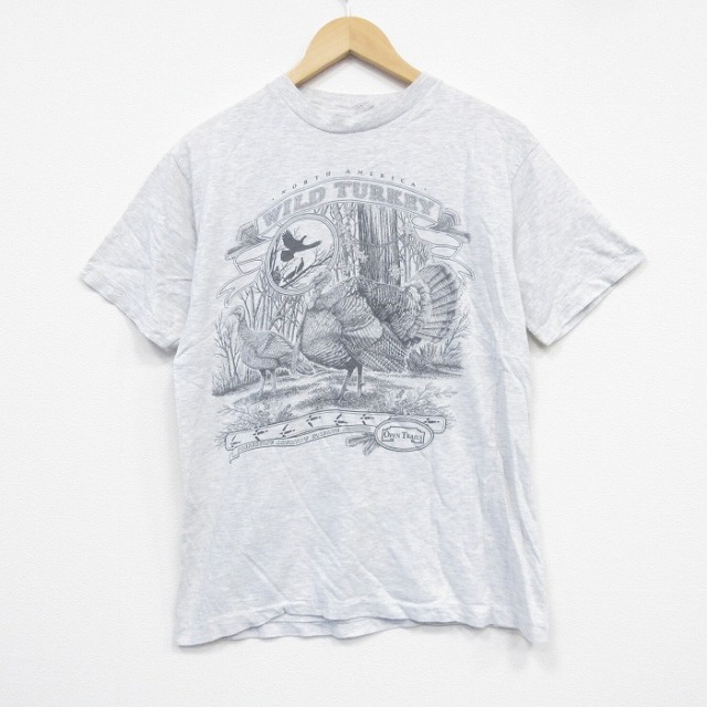 90s 半袖Tシャツ 鳥 グレー M | 古着