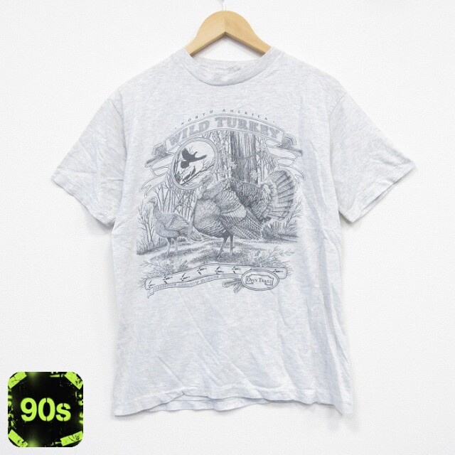 90s 半袖Tシャツ 鳥 グレー M | 古着
