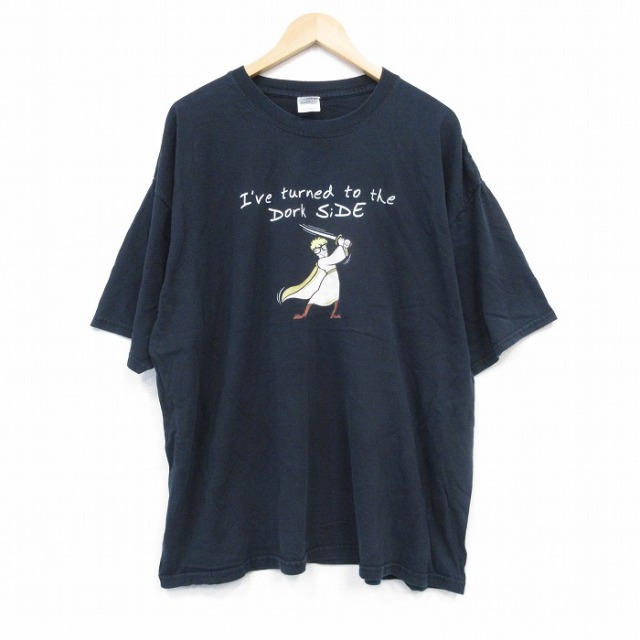 00s 半袖Tシャツ メッセージ ブラック XL | 古着