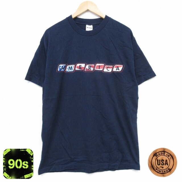 90s 半袖Tシャツ ネイビー L | 古着