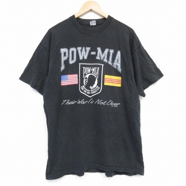 フルーツオブザルーム 90s 半袖Tシャツ POW MIAプリント ブラック XL | 古着