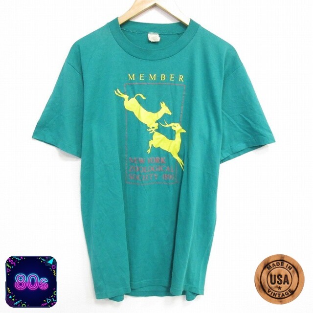 80s 半袖Tシャツ シカ グリーン L | 古着