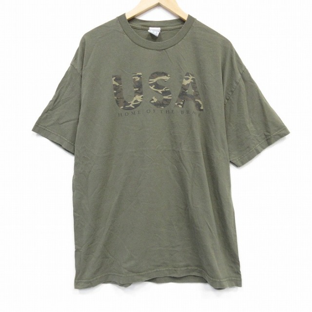 00s 半袖Tシャツ USAロゴ グリーン XL | 古着