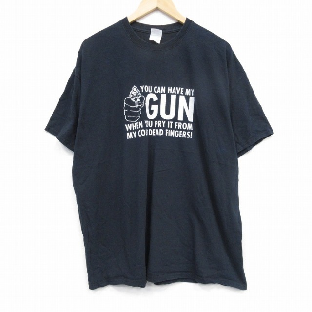 00s 半袖Tシャツ GUN ブラック XL | 古着