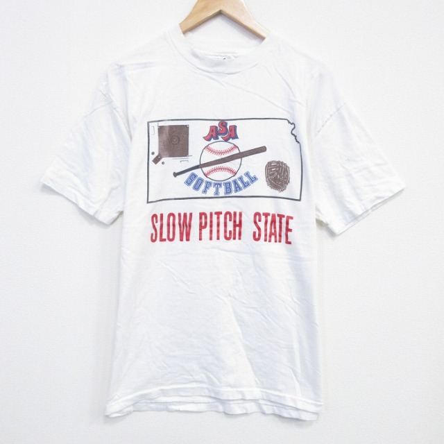 ヘインズ 80s 半袖Tシャツ ソフトボール ホワイト XL | 古着