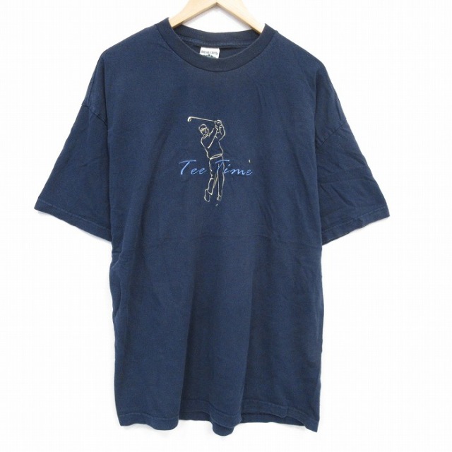ゴルフ 00s 半袖Tシャツ 刺繍 ネイビー XL | 古着