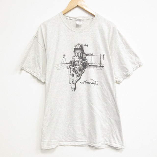 XL★古着 半袖 ビンテージ Tシャツ メンズ 00年代 00s 画家 サルバドールダリクルーネック 薄グレー 霜降り 【spe】 25sep22 中古
