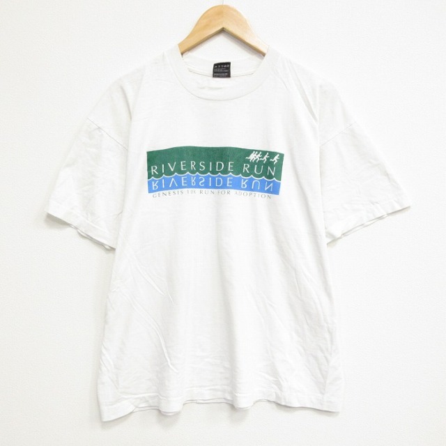 【20%OFF】XL★古着 フルーツオブザルーム 半袖 ビンテージ Tシャツ メンズ 90年代 90s リバーサイド クルーネック USA製 白 ホワイト 25sep22 中古
