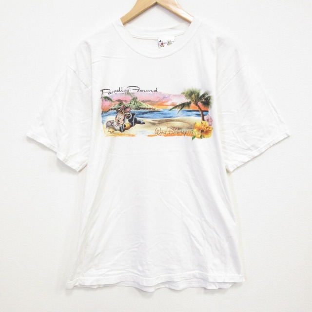 【20%OFF】L★古着 半袖 ビンテージ Tシャツ メンズ 00年代 00s ディズニー DISNEY ミニー コットン クルーネック 白 ホワイト 25sep22 中古