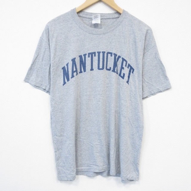 L★古着 半袖 ビンテージ Tシャツ メンズ 00年代 00s ナンタケット クルーネック グレー 霜降り 25sep24 中古